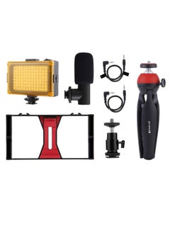 NIBEMINENT 7-In-1 Smartphone Handheld Filmmaking Video Rig Kit Black/Yellow/Red  - Image 1