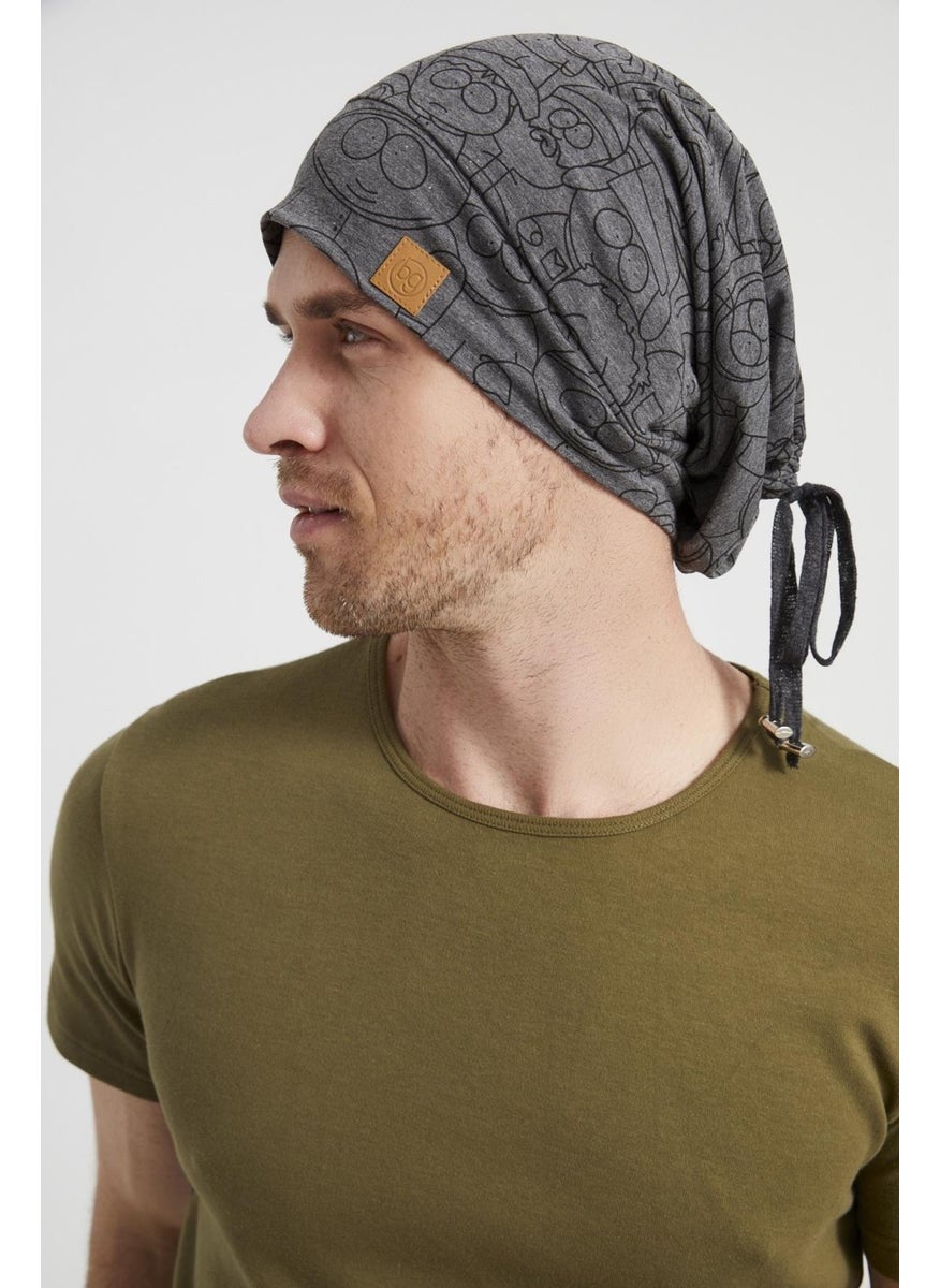 Butikgiz Men's Smoked Yarn Patterned Special Design 4 Season Hat Beret Buff Ultra Soft Combed Cotton  - Image 2