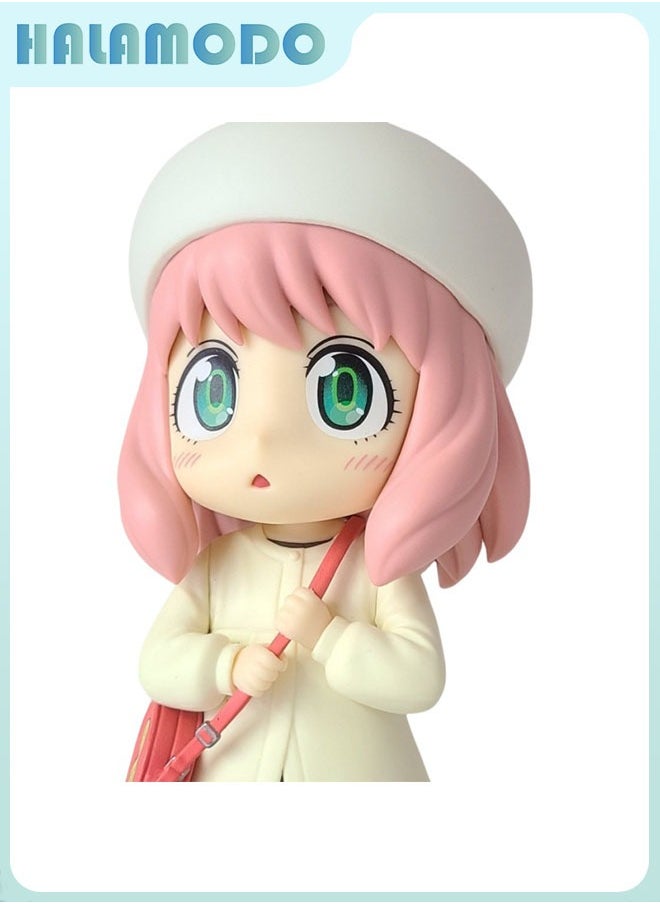 HALAMODO Spy x Family 14 cm Winter Coat Anya with Backpack Figure Model, Trendy Anime Figures, Decoration Gift  - Image 1