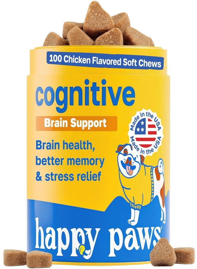 Happy Paws Cognitive Taurine Supplement for Dogs, Soft Chews with Spirulina, CoQ10 & Vitamins B1, B3, B12, Senior Dog Vitamins that Support Cognitive Function, Memory and Focus, - Image 1