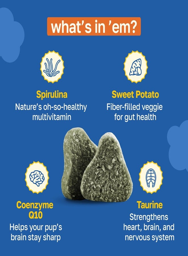 Happy Paws Cognitive Taurine Supplement for Dogs, Soft Chews with Spirulina, CoQ10 & Vitamins B1, B3, B12, Senior Dog Vitamins that Support Cognitive Function, Memory and Focus, - Image 3