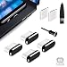 Fanoshon USB C Dust Plug Type C Dust Cover Charging Port Cap 4 PCS with Cleaning Brush Black Compatible with iPhone 17 16 15 Pro Max Plus Samsung S25 S24 Ultra Anti Lost Phone Accessory Protector - Image 2