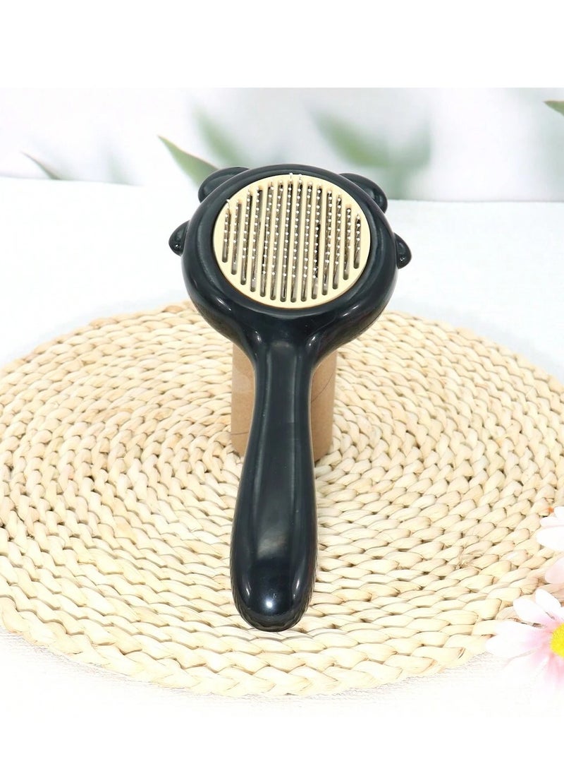 فرشاة للعناية بالحيوانات الأليفة مع زر تحرير للتساقط، مشط ذاتي التنظيف للقطط والكلاب ذات الشعر الطويل أو القصير - Image 2