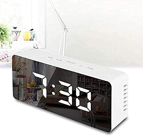Hasruna Enterprise Alarm Clock Battery USB Powered Acrylonitrile Butadiene StyreneAbs Digital Mirror Led Display Travel Clock with Snooze Time Temperature Function for Home Kids Bedroom - Image 4