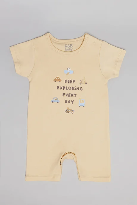 أر أند بي 3 Pack Printed Rompers with Short Sleeves