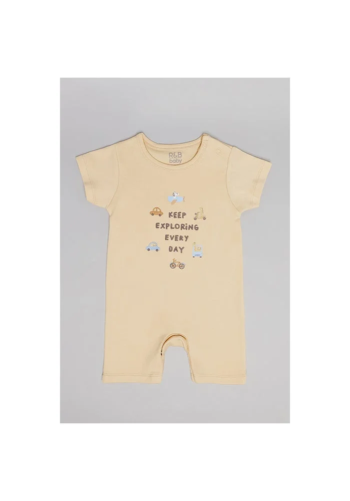 R&b 3 Pack Printed Rompers with Short Sleeves