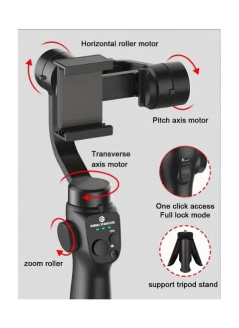 Gimbal F10 3-Axis Stabilizer Tripod for Smartphone – Smooth Video Recording, Easy Setup, Professional Stability, Adjustable Angles, Built-In Bluetooth, Perfect for Vlogging, Live Streaming, and Photography