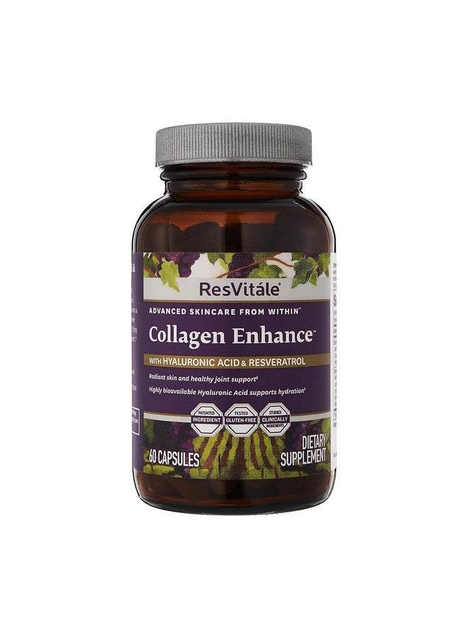 ResVitale ResVitále Collagen Enhance - Beauty Supplement with Hyaluronic Acid & Resveratrol - 60 Capsules - Image 1