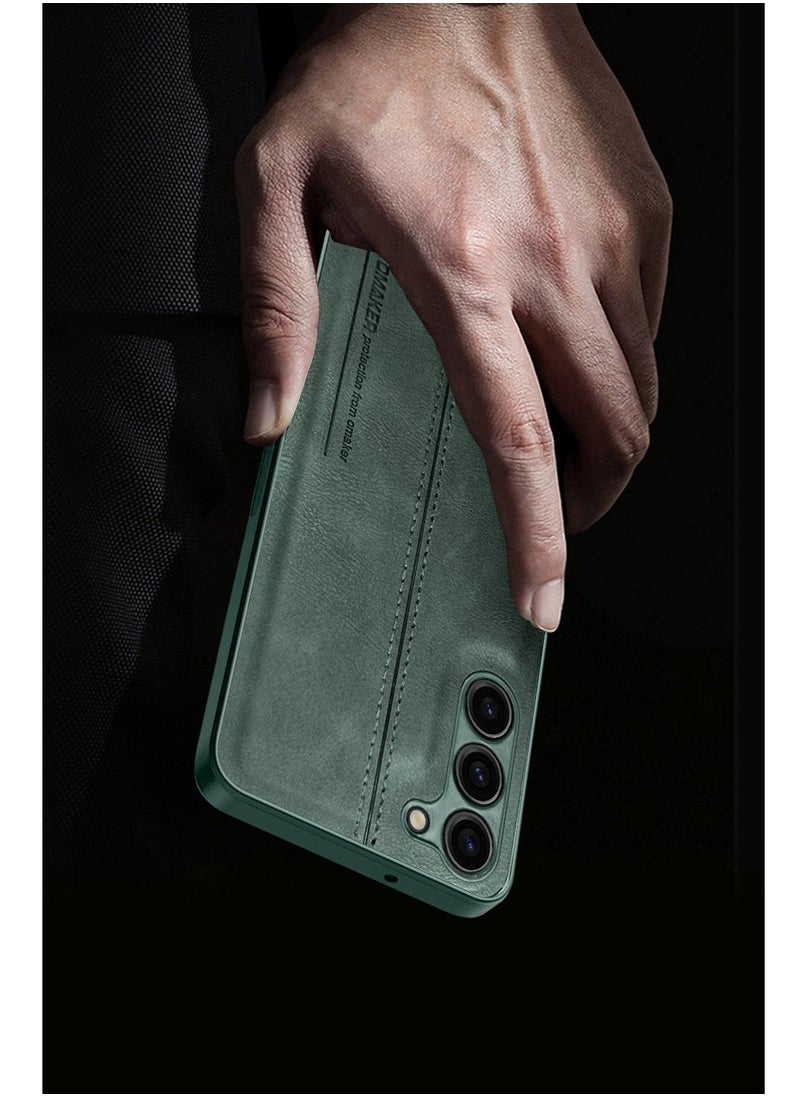 OMAKER Luxury PU Leather Shockproof Case Cover For Samsung Galaxy S23+ / S23 Plus 5G 2023 Dark Green  - Image 3