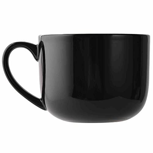 CAILIDE 50oz lagrge Ceramic Soup Mug with Handles for Coffee, Tea, Ice Cream, Cereal (Black) - Image 1