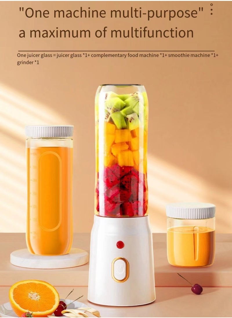 Generic - Portable Blender One-Touch Button Smoothie Maker with 450ML, BPA-Free Sports Bottle with Travel Lid, Long-Lasting 1500mAh battery - Image 1