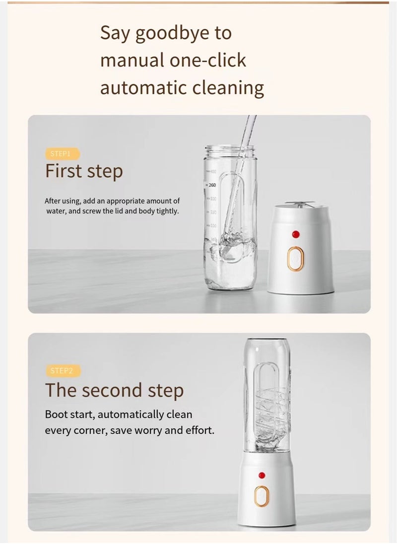 Generic - Portable Blender One-Touch Button Smoothie Maker with 450ML, BPA-Free Sports Bottle with Travel Lid, Long-Lasting 1500mAh battery - Image 1