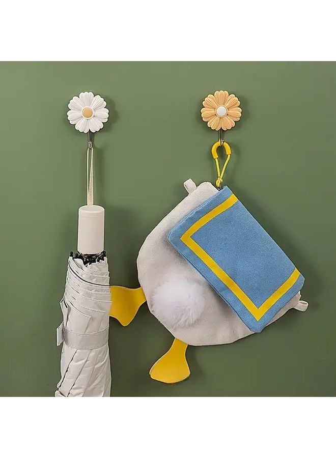 خطاف حائط عالي التحمل على شكل زهرة صفراء، بدون حفر، من البلاستيك متعدد الاستخدامات - Image 2