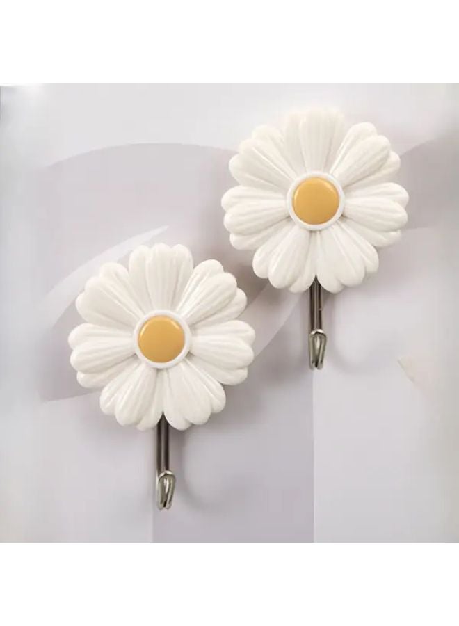 خطاف حائط عالي التحمل على شكل زهرة صفراء، بدون حفر، من البلاستيك متعدد الاستخدامات - Image 5