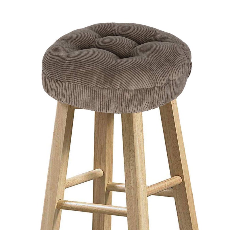 BAIBU baibu Stool Covers Round Super Soft Corduroy Round Bar Stool Cushion Covers Seat Cushion  One Cushion Only Brown 12 30 cm 