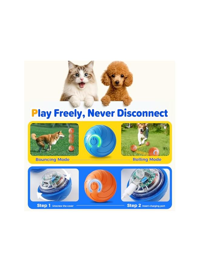 Shaky Ball for Dogs, 2025 Interactive Dog Toys Balls, Automatic Moving Dog Toy, Vibrating Dog Balls, Automatic Rolling Ball Toy for Puppy Small Medium Large Dogs (A - Orange * 1pcs) - Image 3