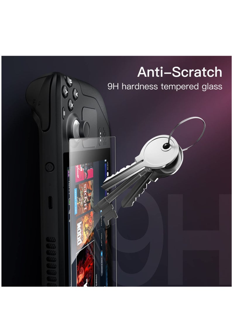2 Pack Screen Protector For Steam Deck OLED 7.4-Inch (2023) 9H Tempered Glass Film Anti-Scratch HD Clear  - Image 2