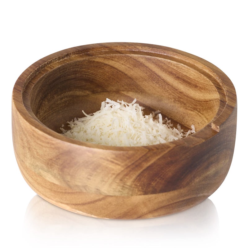 AdHoc Cut n Serve Fine Grater - Easy-Grip Grater for Cheese, Frozen Butter & More - Handheld Shredder with Acacia Wood Base and Metal PreciseGrate Blades - Non-Slip Rubber Feet - Image 4