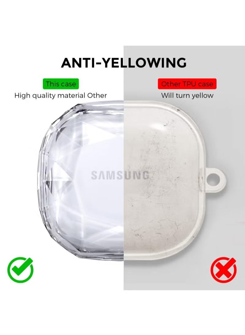Generic - For Samsung Galaxy Buds FE Case 2023 | Galaxy Buds 2 Pro Case 2022 | Galaxy Buds 2 Case 2021 | Galaxy Buds Pro Case 2021 | Galaxy Buds Live 2020 Hard PC Shockproof Protective Cover with Keychain - Image 1
