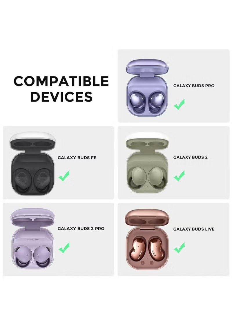 Generic - For Samsung Galaxy Buds FE Case 2023 | Galaxy Buds 2 Pro Case 2022 | Galaxy Buds 2 Case 2021 | Galaxy Buds Pro Case 2021 | Galaxy Buds Live 2020 Hard PC Shockproof Protective Cover with Keychain - Image 1