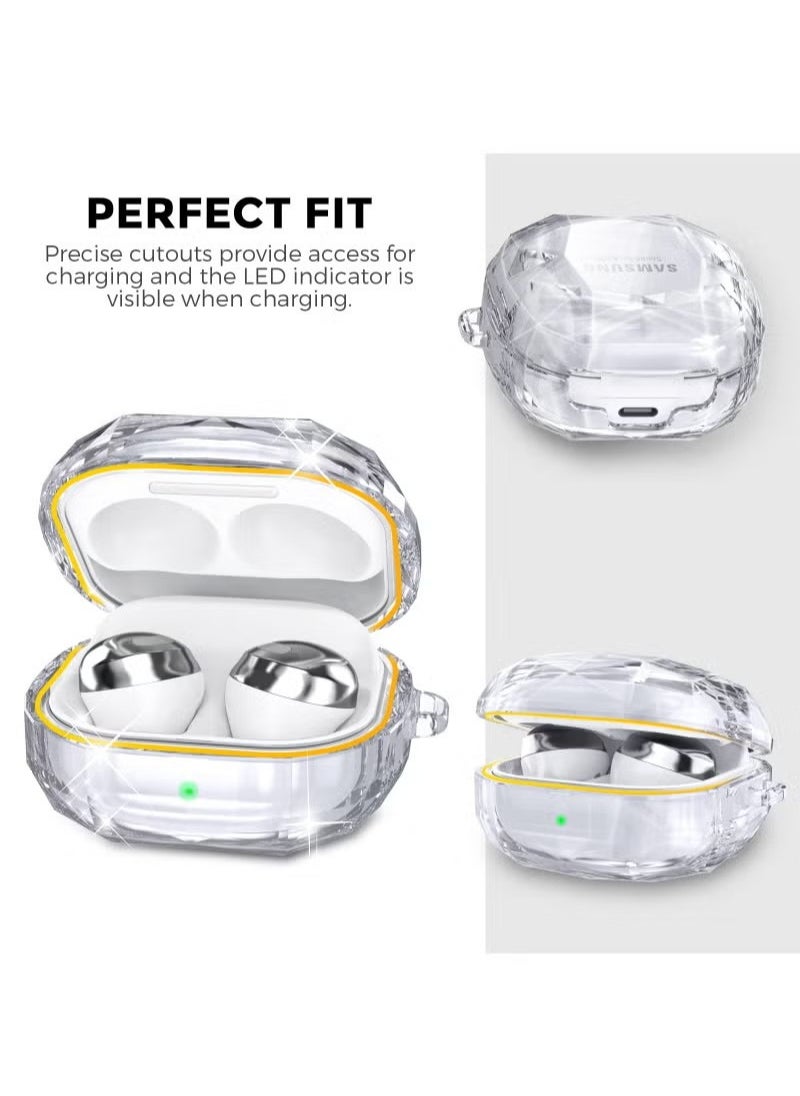 Generic - For Samsung Galaxy Buds FE Case 2023 | Galaxy Buds 2 Pro Case 2022 | Galaxy Buds 2 Case 2021 | Galaxy Buds Pro Case 2021 | Galaxy Buds Live 2020 Hard PC Shockproof Protective Cover with Keychain - Image 1