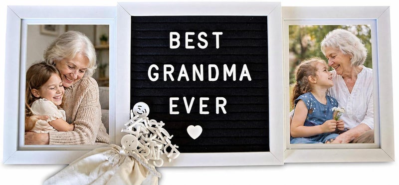 Oak letters Personalized Grandparents Picture Frame Gift from Grandkids – Custom Photo Frame for Grandma, Grandpa, Nana, Poppy, Papa – Double 6x4 Kids Picture Frame with Letter Board - Image 1