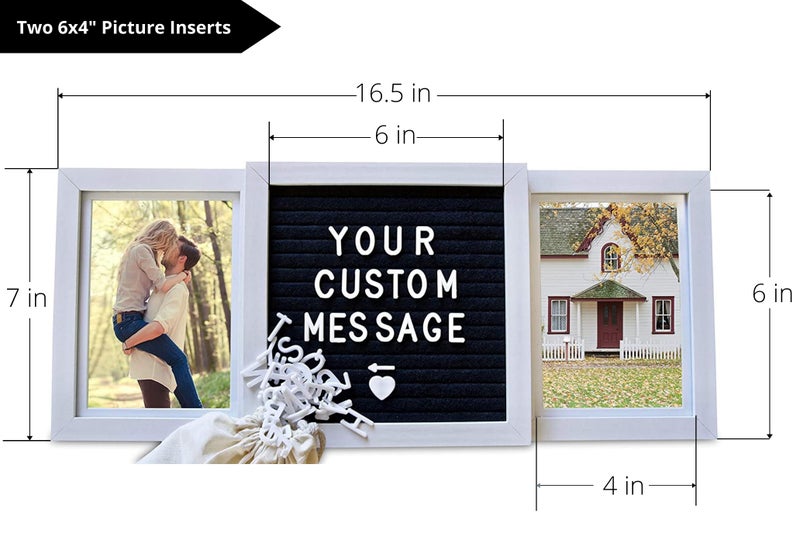 Oak letters Personalized Grandparents Picture Frame Gift from Grandkids – Custom Photo Frame for Grandma, Grandpa, Nana, Poppy, Papa – Double 6x4 Kids Picture Frame with Letter Board - Image 3