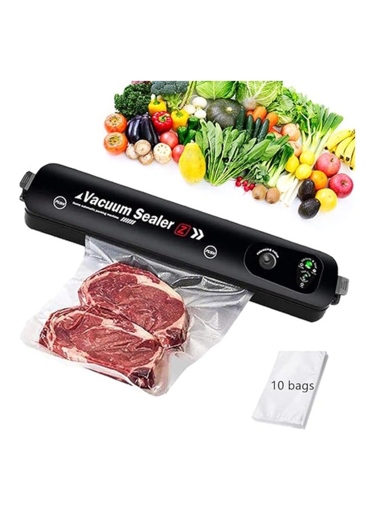 SUKILO Food Sealer with 10 Vacuum Bags - Compact Automatic Sealer for Dry and Wet Food Storage | Easy to Clean with LED Indicator - Image 1