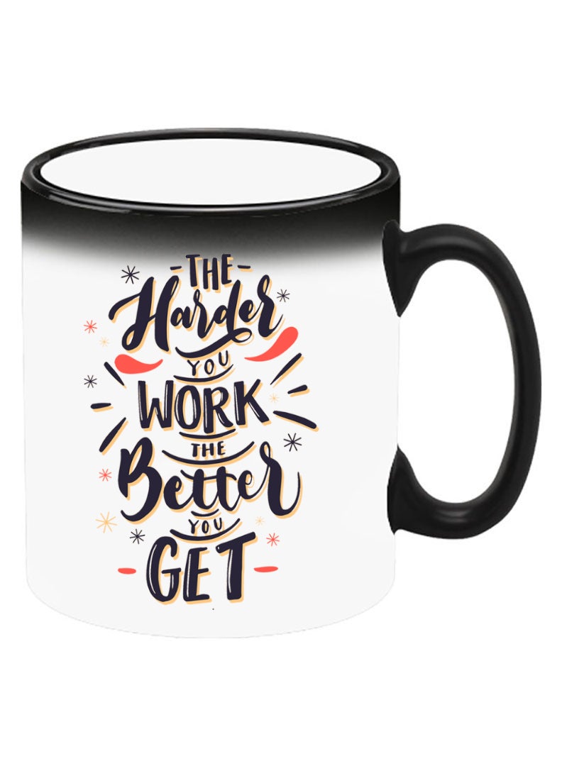 Theodor Color Changing Heat Sensitive Ceramic Mug, Image Revealed When HOT Liquid is Added! Harder you work Better you get - Image 2