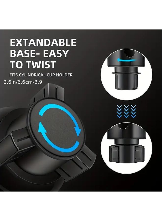 Black Adjustable Car Cup Holder Expander Non Slip Base Fits 24 36 46oz Cups 32 40oz Bottles - Image 2
