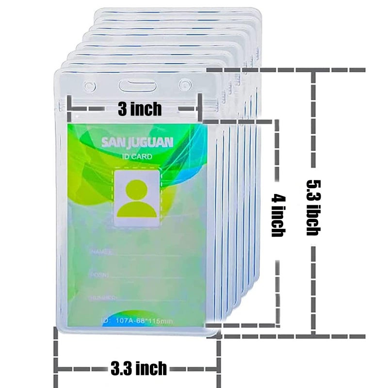 SANJUGUAN Badge Holder (Vertical, 50PCS),ID Badge Holder with Waterproof Resealable Zip Fits 4" x 3" ID Cards, Name Card Holder for Nurses Office - Image 2