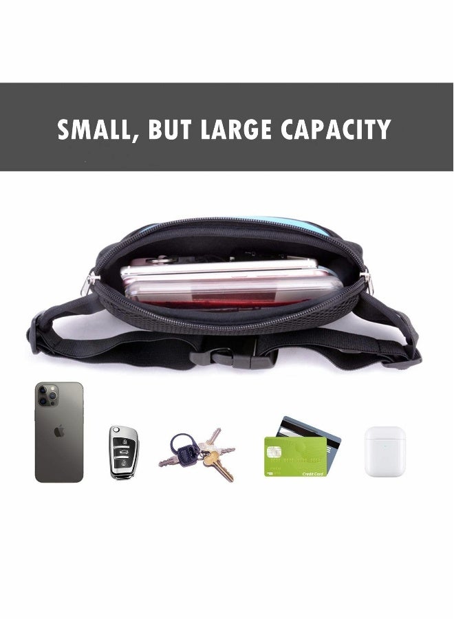 Running Pack, Slim Waist Bag with Phone Holder for Men and Women, Suitable for Walking Hiking Workout Traveling Cycling, Fit for All Cell Phones, Black - Image 3