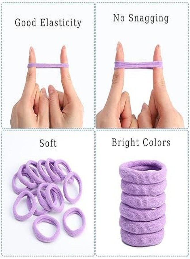 FAMEZA 200Pcs Baby Hair Ties, Soft Cotton Toddler Hair Ties for Girls and Kids, 1 Inch Multicolor Seamless Hair Bands for Kids Girls Gifts|MULTICOLOR - Image 3