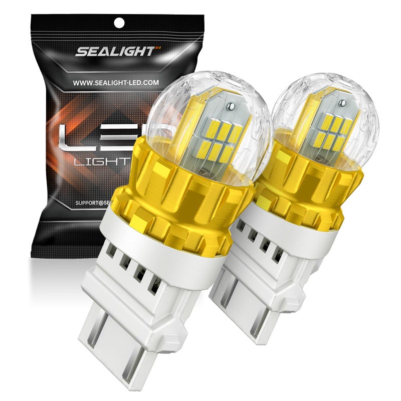 SEALIGHT 3156 3157 LED Bulb White Reverse Lights 3056 3057 4057 4157 LED Bulb Super Bright 360 LED Bulbs 3020SMD with HD Projector 3000 Lumens for Tail Parking Brake DRL Lights Pack of 2