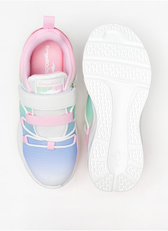 kangaROOS - Girls' Ombre Textured Sports Shoes with Hook and Loop Closure - Image 1