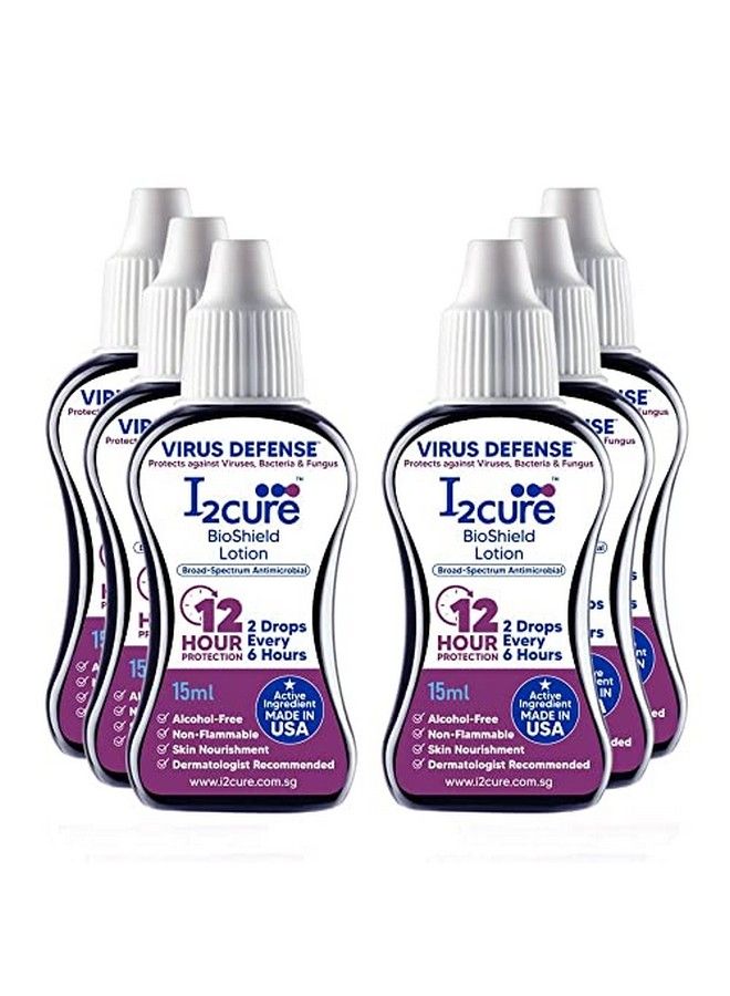 I2cure Bioshield Antiseptic Lotion Advanced Iodine Therapy To Protect Against Virus Bacteria & Fungus (15Ml Pack Of 6) - Image 2