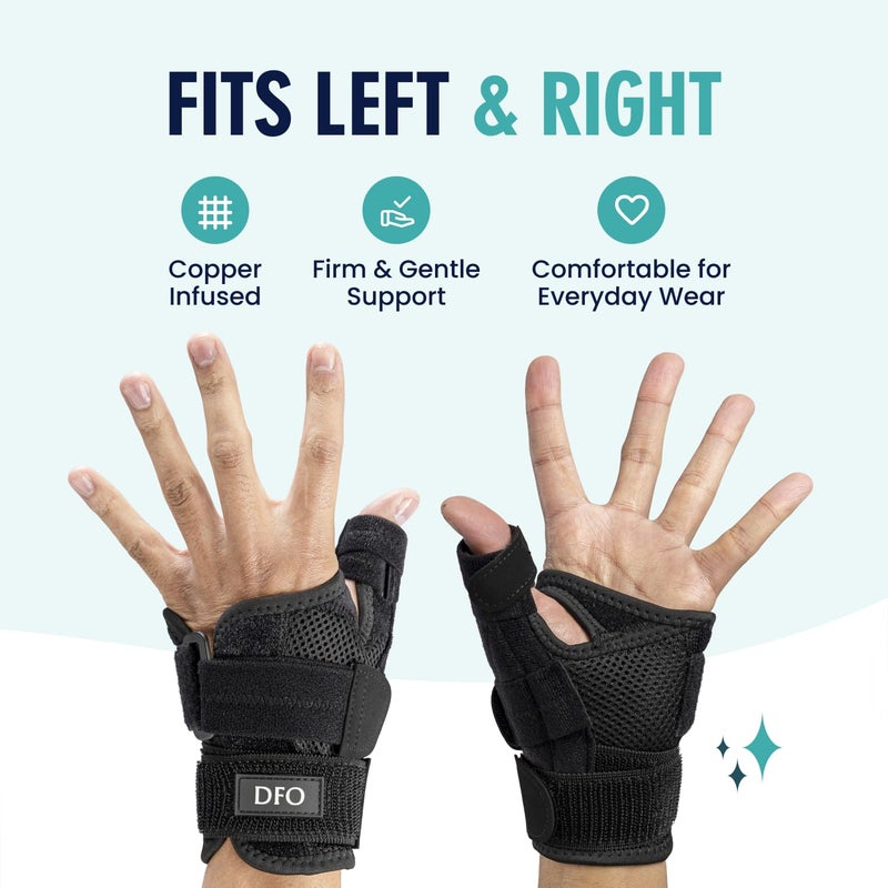 Dr. Frederick's Original Doctor-Developed Copper Thumb Brace â€“ Wrist & Thumb Support for Arthritis, Tendonitis & De Quervainâ€™s â€“ Reversible Spica Splint for Pain Relief - 1 Brace - Adjust-to-Fit - Image 3