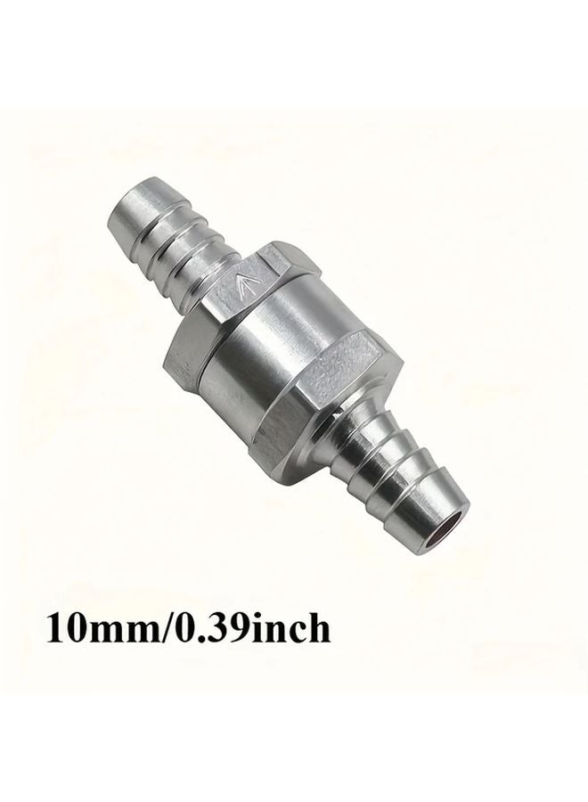 2pcs 10mm Aluminum Alloy One Way Check Valve For Gas Oil Diesel Fuel Pipe - Image 1