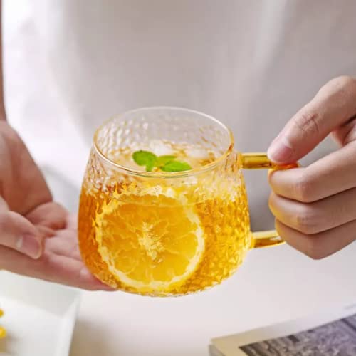 MUAC Glass Tea Coffee Cappuccino Soup Bowl Jumbo Glass Cup Multipurpose Mug with Handle 440ml (Pack Of 4) - Image 5