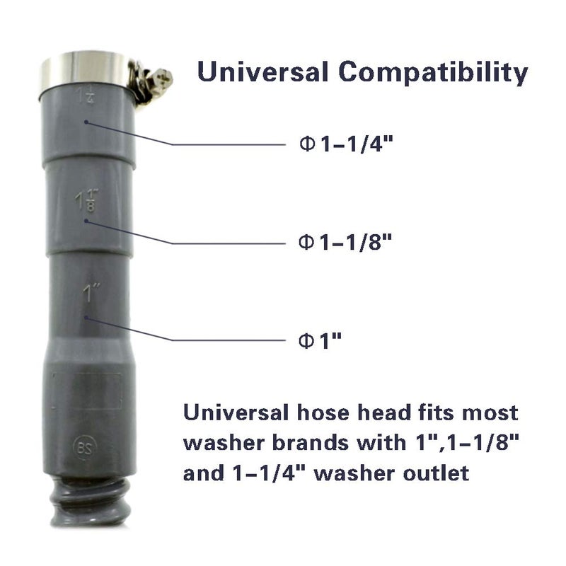 Tt Flex Washing Machine Drain Hose 10 Ft Corrugated And Flexible Washer Drain Hose Replacement Discharge Hose For Washing Machines With Clamp And Screwdriver - Image 3