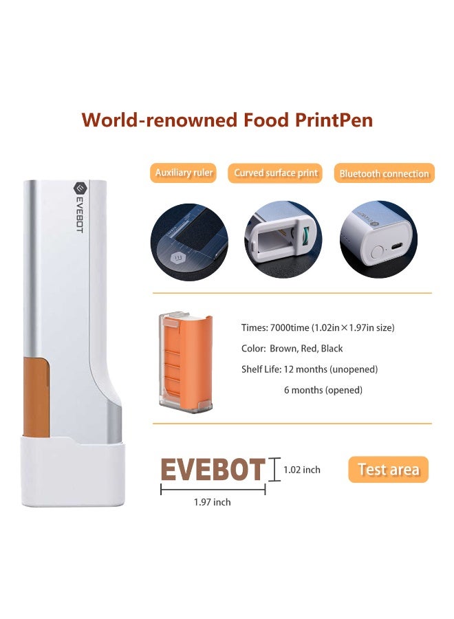 EVEBOT PrintPen mini handheld protable Coffee Print Portable Inkjet Printer Handheld Food safty grade Food Printer in Bread Cake Machine(Official Package) - Image 5