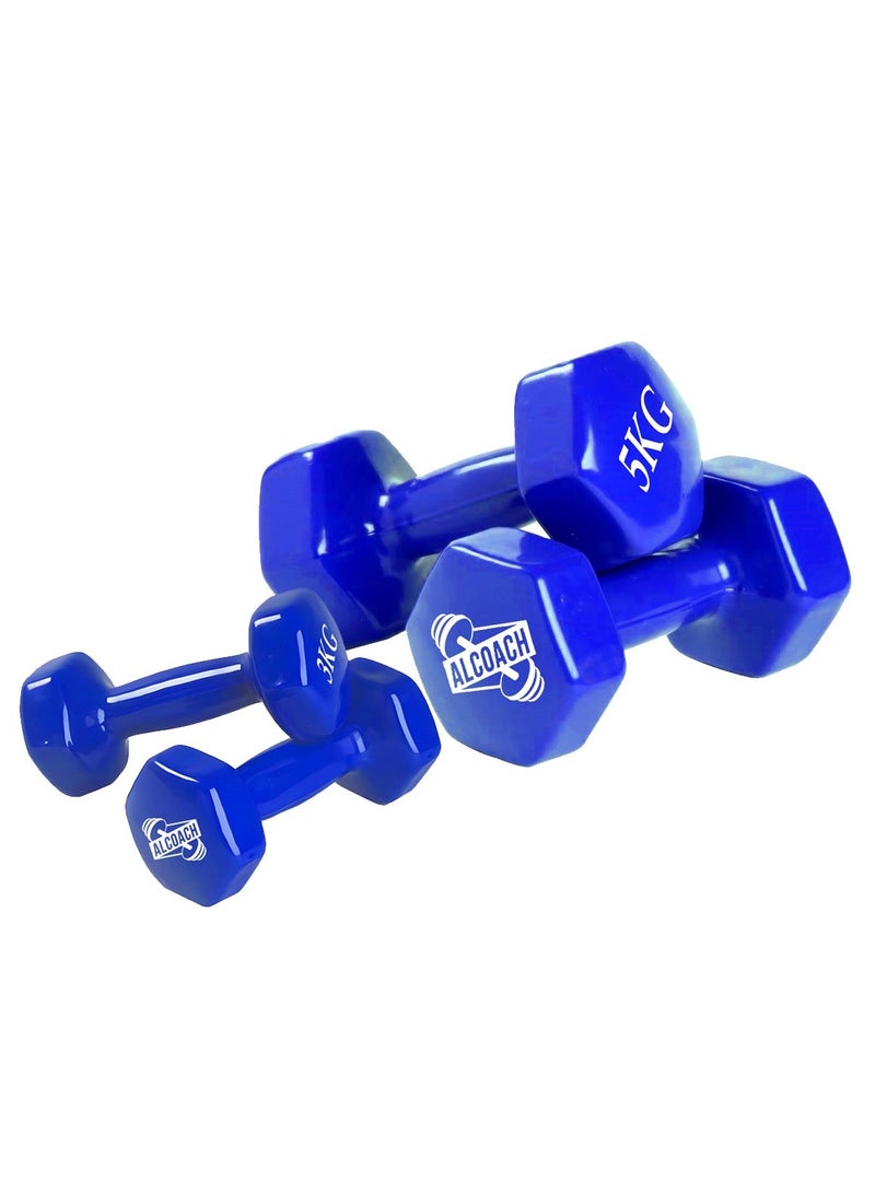 ALCOACH 4-Piece Double Dumbbells - 5 Kg and 3kg  - Image 1