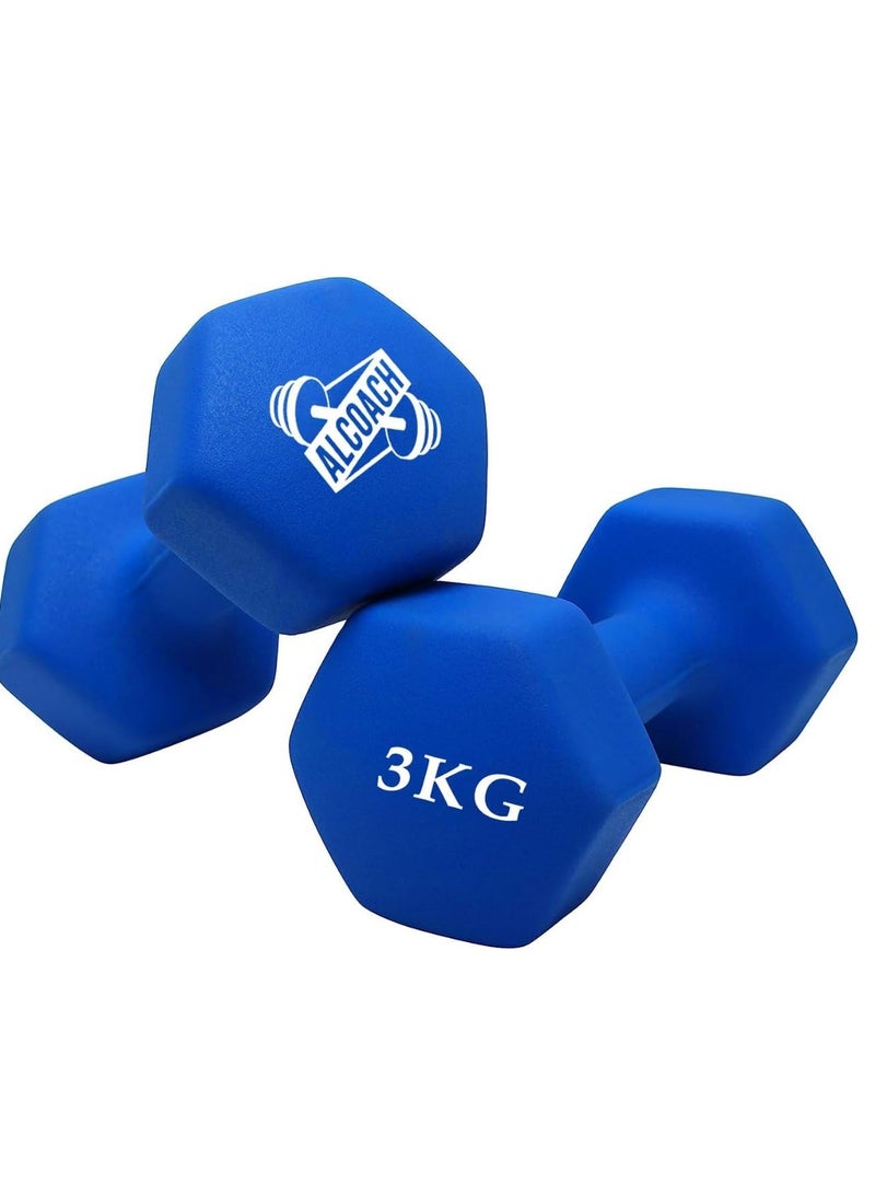 ALCOACH 4-Piece Double Dumbbells - 5 Kg and 3kg  - Image 2