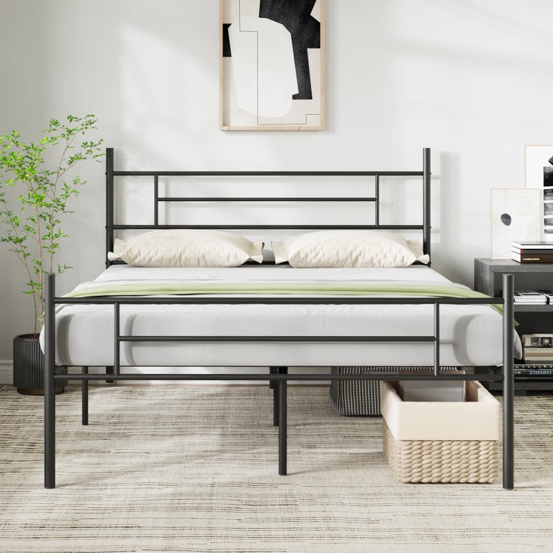 Novilla Metal Full Size Bed Frame with Headboard and Footboard 14 Inch Platform Bed Frame with Storage No Box Spring Needed Strong Metal Slats Support