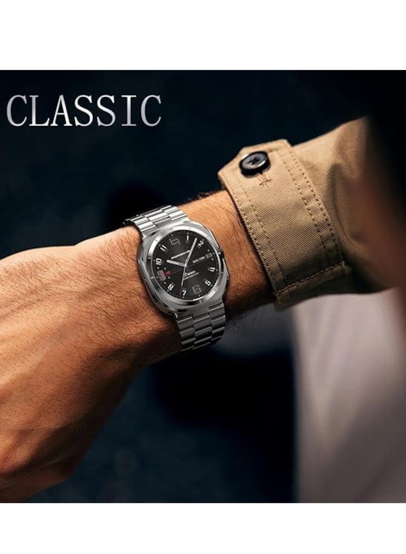 JAJEEK Stainless Steel Band for Samsung Galaxy Watch Ultra 47mm (2024 Model) | Solid Metal No-Gap Replacement Strap | Adjustable Business Wristband for Men & Women | Premium, Durable, Stylish & Easy to Install Metal Watch Band | Sleek Professional Design - Image 4