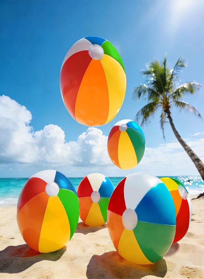 WSepascI Beach Balls, 3 Pack Rainbow Beach Ball, 20 Inch Large Rainbow Inflatable Pool Beach Balls for Swimming Pool Water Games Summer Beaches Party Decorations Supplies - Image 4