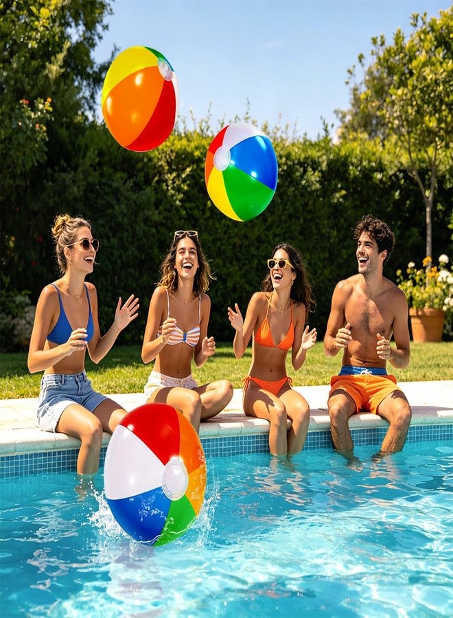 WSepascI Beach Balls, 3 Pack Rainbow Beach Ball, 20 Inch Large Rainbow Inflatable Pool Beach Balls for Swimming Pool Water Games Summer Beaches Party Decorations Supplies - Image 5