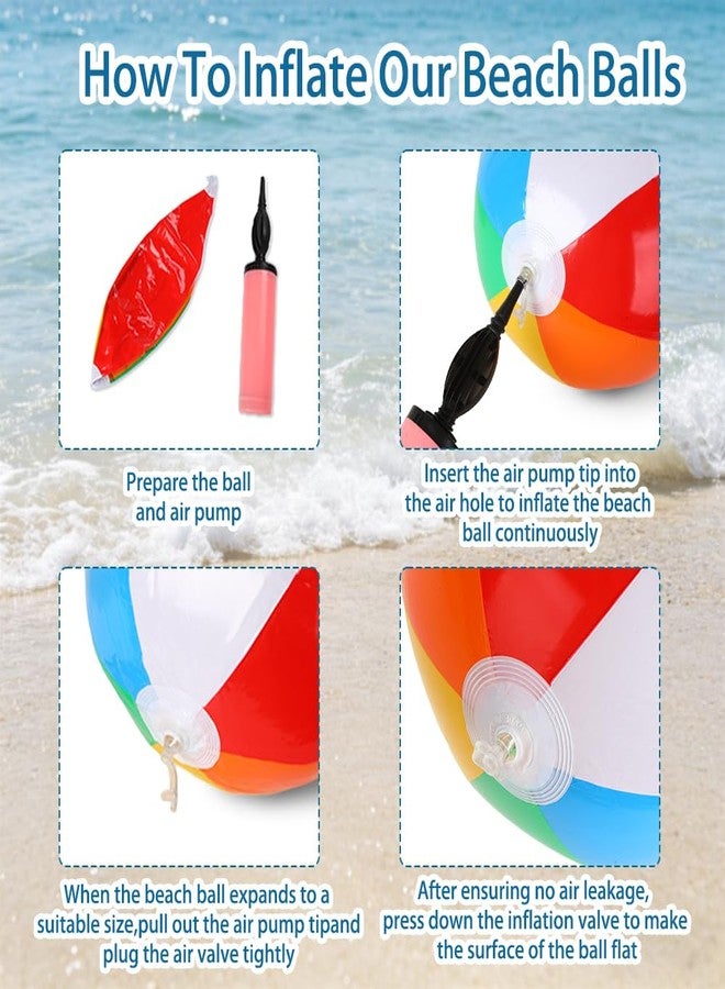 WSepascI Beach Balls, 3 Pack Rainbow Beach Ball, 20 Inch Large Rainbow Inflatable Pool Beach Balls for Swimming Pool Water Games Summer Beaches Party Decorations Supplies - Image 3
