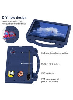 VKL Case Compatible with Honor Pad X9 11.5 Inch, DIY Accessories for Kids, Shockproof Case with [Pencil Holder] [Shoulder Strap] [Handle Stand], Navy Blue  - Image 2