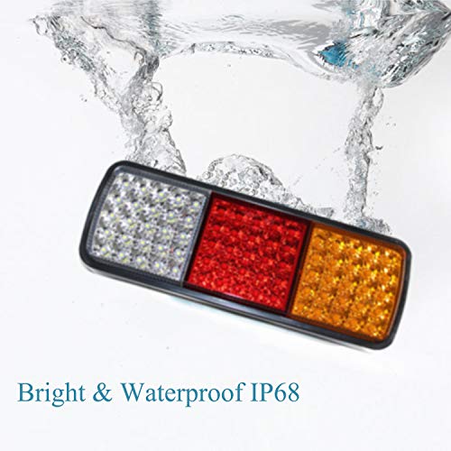 VINAUO 75 LED Trailer Lights, Turn Signal Running Brake Reverse LED Trailer Lights, Waterproof IP68 Taillight for Boat Utility Kit Truck RV Camper UTV UTE Vans (Pack of 2) - Image 5